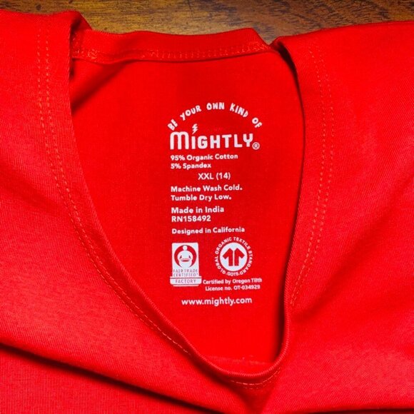 Mightly Organic Girls Red Dress with 3/4 Sleeves SZ XL - Picture 4 of 5